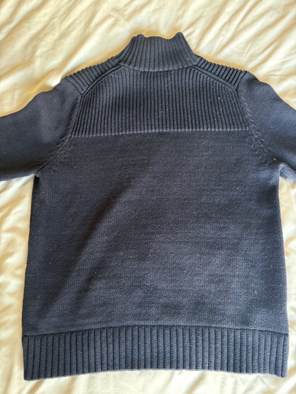 Title: Ann Taylor Black Mock Neck Ribbed Knit Pullover Sweater - L